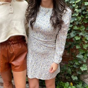 Reformation Long Sleeve Floral Mini Dress
